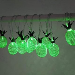 HULA Pineapple String Fairy Lights, 1.5M 10LED Geometric String Lights Pineapple String Lights Metal Fairy Lights Battery