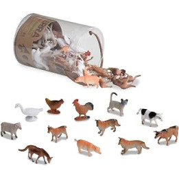 Terra by Battat - Farm Animals - 60 pcs - Assorted Miniature Toy Figures and Cake Toppers for Kids 3 Year+