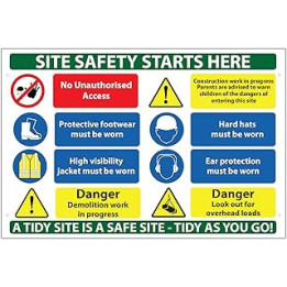 RDLCAR Construction Site Signs for Building, Houses, Commercial Business - Health and Safety Board, Mandatory Signage, Caution
