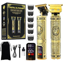 Beard Trimmer Hair Clippers Men, Professional T-Blade Beard Trimmer, Cordless USB Rechargeable Hair Clippers with LCD Screen,