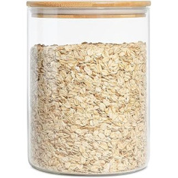 ComSaf 3000ML Glass Jar with Bamboo Lid, Large Glass Jar Wide Mouth Food Storage Container with Airtight Lid, Clear Glass