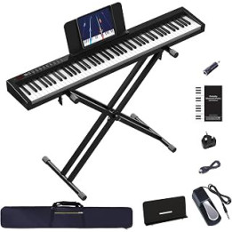 OYAYO Digital Piano 88 Weighted Keys with Stand, Touch Sensitivity Electric Piano Keyboard with Bluetooth MIDI Function,