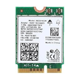 Annadue For Intel AX201NGW WIFI 6 Network Card For 10 X 64bit, 2.4Gbps Dual Band M.2.CNVio2 Interface