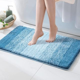 MIULEE Bath Mat Non Slip Thick Bathroom Mats Water Absorbent Bath Rug Soft Shower Mat Machine Washable Durable Floor Mat Small