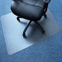 Marvelux PVC Office Chair Mat for Low Pile Carpets and Carpet Tiles, 75 x 120cm (30" x 47") Vinyl Clear Floor Protector,
