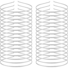 Cinaci 30 Pack Silver 5MM /0.2 Inch Wide Thin Blank Plain Smooth Metal Base DIY Headbands Hair Bands for Women Men Girls Hair