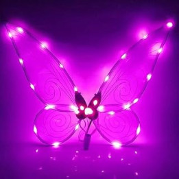 Fairy Wings Light up Butterfly Wings for Girls Women, LED Sparkly Fairy Wings Butterfly Wings with Garlands, Halloween Cosplay