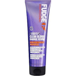 Fudge Professional Everyday Clean Blonde Damage Rewind Shampoo - Daily Purple Toning with Bond Repair, 250ml