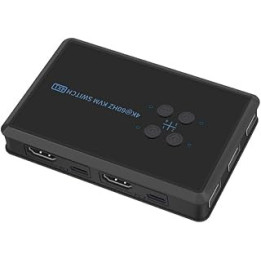Lzeouean Black Host 4 Port -Compatible KVM Switch 4K USB KVM Switcher 4 In 1 Out Hot Share USB For Mouse Keyboard For Win7 Win10
