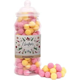 Sweet Gifts Christmas Sweets Jars - Rhubarb and Custard Bonbons - Christmas White Label - Medium Jar - 650 g (Pack of 1)