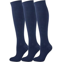 3 Pairs girls Knee High School Socks Cotton Rich Socks, Back to School Socks Uniform Party Wear Comfort Fit Long Socks Stocking
