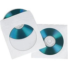 Hama 62672 CD-ROM Pack of 100 Paper Protective Storage Sleeves - White