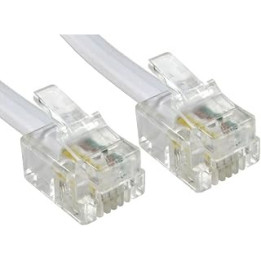 Bluecharge Direct 5m Long RJ11 To RJ11 Cable Lead 4 Pin ADSL Router Modem Phone 6p4c - WHITE