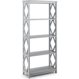CASART Modern Bookshelf, 4-Tier Wooden Display Bookcase Ladder Shelf, Home Office Freestanding Storage Shelving Unit for Study