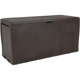 Keter Samoa Outdoor Trunk with Wood Effect, 116.4x44.7x57cm Brown