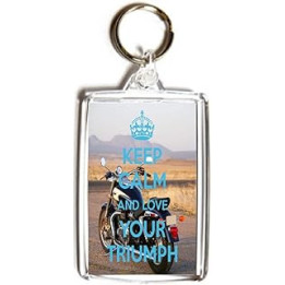 Keep Calm and Love Your Triumph - Double Sided Medium Keyring