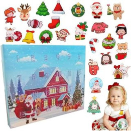 Advent Calendar,Cute Brooch Christmas Calendar Countdown - 24 Days Christmas Countdown Calendar Toy Set, Gifts for Boys Girls,