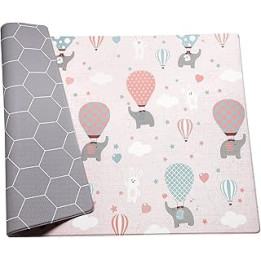 Baby Play Mat, Premium Crawling Mat, Non-Toxic Baby Rug-Cushioned, Reversible Anti-Slip Portable Rolling Floor Mat, Waterproof