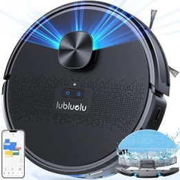 Lubluelu Robot Vacuum Cleaner w/ Mop 3000Pa，3 in 1 Robot Vacuum w/ Laser Lidar，5 Editable Mapping,10 No-go Zones，a Side