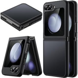 JETech Matte Case for Samsung Galaxy Z Flip 5 2023, Translucent Frosted PC Back with Shock-Absorbing TPU Frame Protective Phone