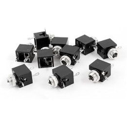 Sourcingmap 10 Pcs DIP PCB Mount 3 Poles Female 3.5mm Mono socket Jack