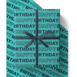 Birthday Wrapping Paper for Men with Birthday Card and Tags 84cm x 60cm Premium Eco Gift Wrap for dad, husband, brother, son,