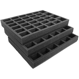 Replacement Tray Set for Gamesworkshop Classic plastic figure case. Carry 102 troops on up to 32mm bases. Ideal for 9 squads of