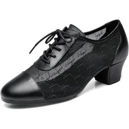 Women Ballroom Dance Shoes Rubber Sole Non-Slip Soft Sole Latin Dance Shoes Mesh Breathable Lightweight Professional