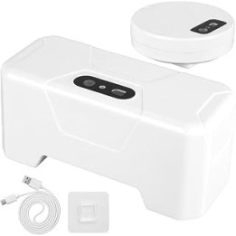 Caffney Automatic Toilet Flusher Touchless Toilet Flush Kit with Emitter Hands Free Toilet Flushing Kit USB Rechargeable