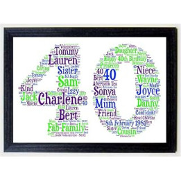 Personalised 16th, 21st, 30th, 40th, 50th, 60th, 70th, 80th 90th, 100th Framed Birthday A4 Print Gift Keepsake, ANY AGE - Black