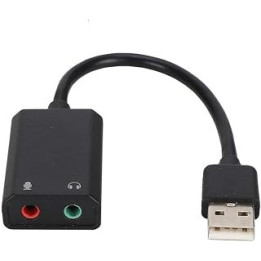 USB Sound Card,SKT2-BK USB2.0 External Drive Free Sound Card with Headphones Mic Input,USB Stereo Sound Adapter for Laptop