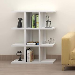 URBNLIVING Avalon Wooden Bookcase Living Room Modern Display Shelves Storage Unit Divider (4 Tier)