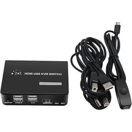 4K -COMPatible Kvm Switch USB 2 Port Two in One Out Computer Splitter Shared Mouse Keyboard Monitor