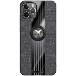 FHXD Compatible with iphone 11 Pro(5.8") Case Ultra Thin Fabric Textured Pattern Cover+1*Screen Protector 360° Rotation Ring