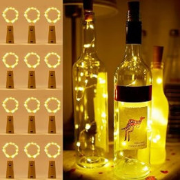 Aen Art Bottle Lights with Cork,12 Pack 2m 20 LED Cork Lights for Bottles, Battery Operated Bottle Lights, Wine Bottle Lights