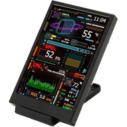 Computer Temp Monitor 3.5 Inch IPS Dimmable Dual USB C Theme Editor Customizable PC CPU Data Monitor for GPU RAM Time