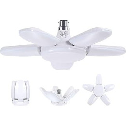 HZSANUE B22 Bayonet LED Garage Light 80W, 6500K Daylight White 9000Lm Deformable Workshop Lamp with 5 Adjustable Panels, LED