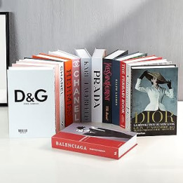 Decorative Books Bundle Fashion Book Décor for Elegant and Refined Homes – Designer Books Premium Fake Books for Decoration