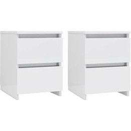 vidaXL 2x Bedside Cabinet Telephone Stand Nightstand Bed Cabinet Bed Drawer Cabinet Couch Table Furniture High Gloss White