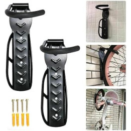 ADEPTNA PACK OF 2 HEAVY DUTY VERTICAL WALL MOUNTED BICYCLE STORAGE HANGING BIKE HOOKS
