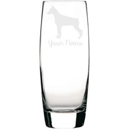 Personalised Doberman Pinscher Engraved Hi-Ball Glass, Custom Dog Gift for Women, Gift for Men