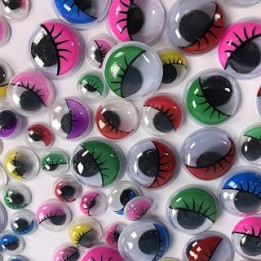 BCreativetolearn Googly Eyes with Lashes Assorted coloured Wiggle Eyes Mixed Sized Wiggly Craft googly eyes