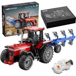 WWEI Technics Mini Tractor to Harvester Building Blocks, 2.4G Remote Control Farm Car, CaDa C61052w Construction Set Compatible