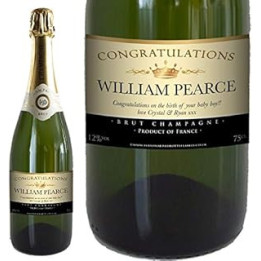 Personalised Congratulations Champagne 75cl with FREE Gold Gift Box. Any Name & Message for Any Occasion.