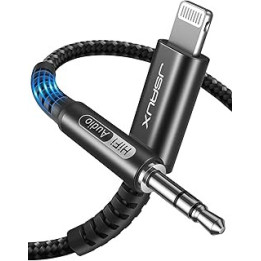 JSAUX Lightning to 3.5mm Audio Cord 6FT, [Apple Mfi Certified] Aux Cable for iPhone 14/14 Pro/13/13 Pro Max/12/12 Mini/12