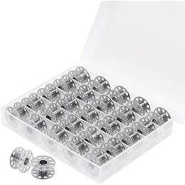 kuou 25 Pieces Sewing Machine Bobbins, Empty Metal Bobbins Spool Sewing Spools with Storage Case for Brother, Toyota, Singer,