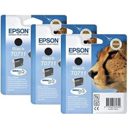 Epson T0711 Original Ink Cartridge, Black (Pack of 3),T0711x3, Genuine