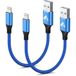 iPhone Charger Cable Short,2Pack 50CM iPhone Cable Short Lightning Cable MFi Certified Braided iPhone Charger Lead Fast