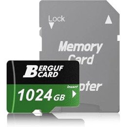Black 1TB Class 10 Micro Memory Card with Flash Adapter, Compatible with most Smartphones, Tablets, Cameras, Laptops, PC
