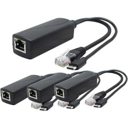 ANVISION 4-Pack 5V PoE Splitter, USB Type C, 48V to 5V 2.4A, IEEE 802.3af Compliant